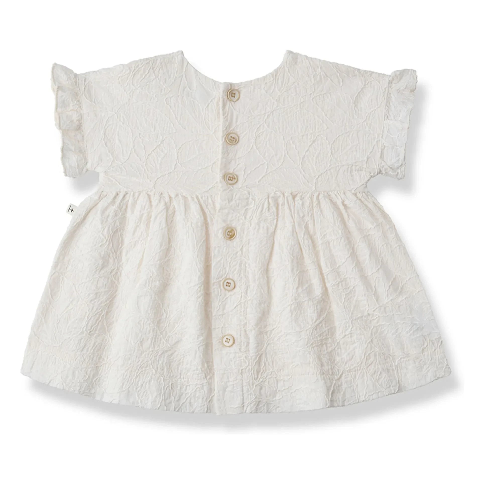 1+ in the family - Satuna Embroidered Dress | White