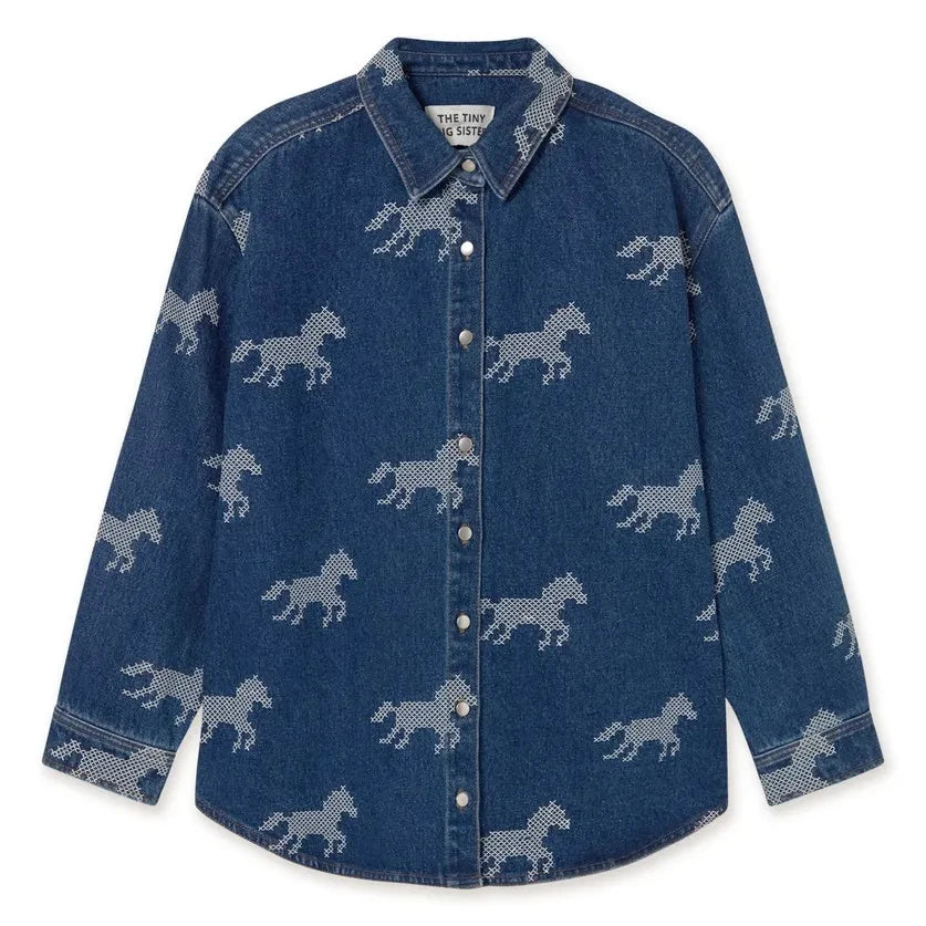 The Tiny Big Sister - Cotton Horse Shirt | Mavi