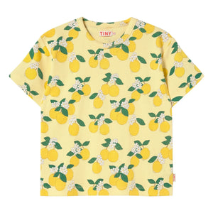 Tinycottons - Embossed T-Shirt Orange Organic Cotton | Pale Yellow