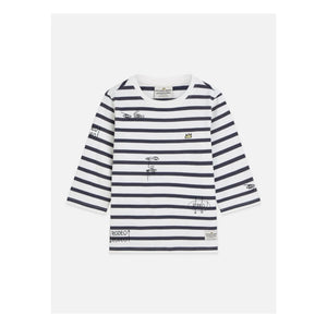 Scotch & Soda - Basquiat Breton Striped T-Shirt | Navy Blue