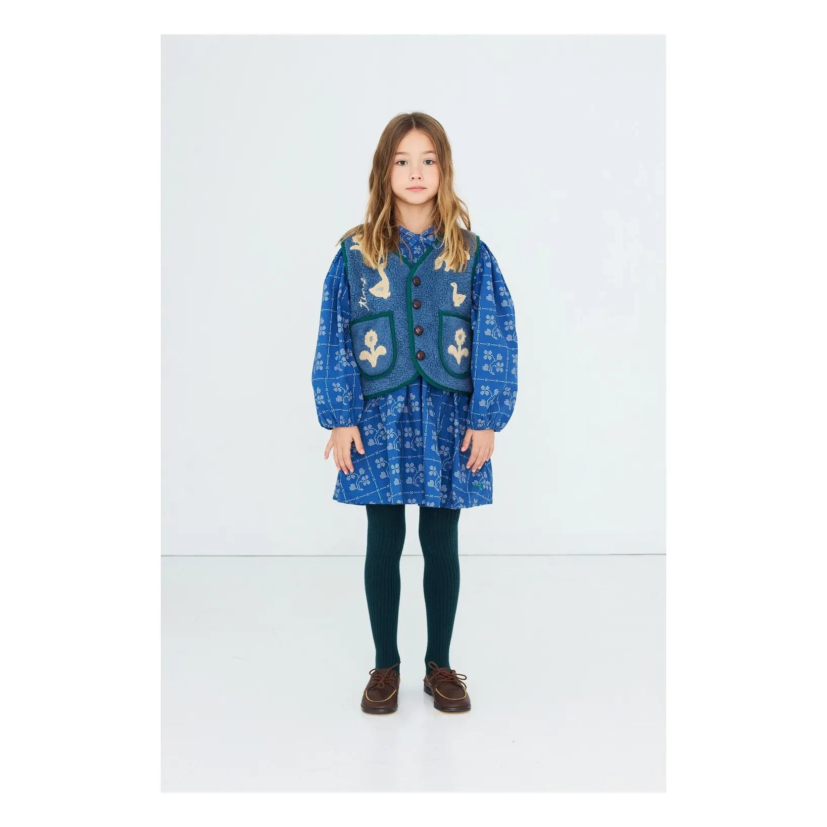 Tinycottons - Oies Sherpa Style Sleeveless Jacket | Blue