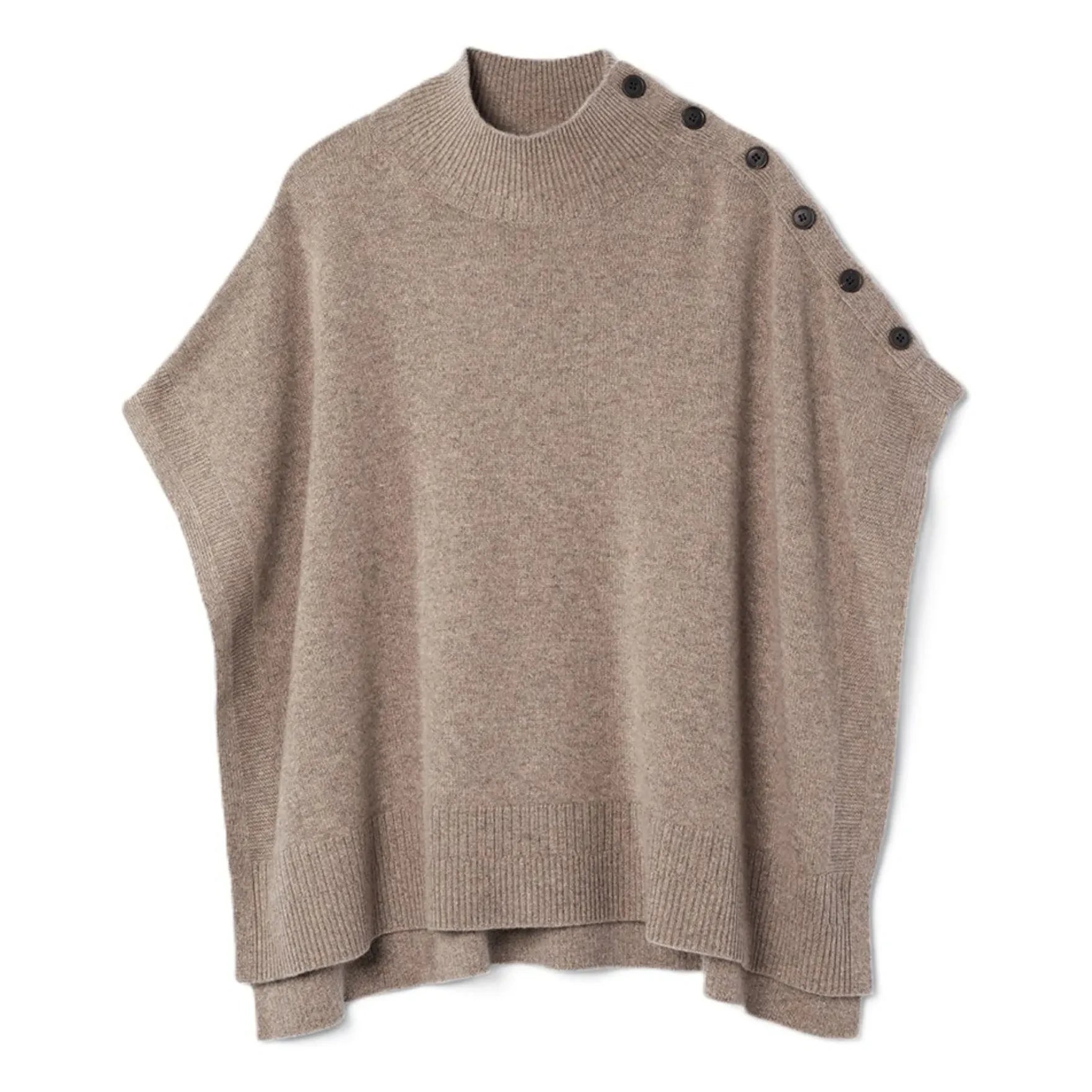 Bompard - Cashmere Buttoned Cape | Beige