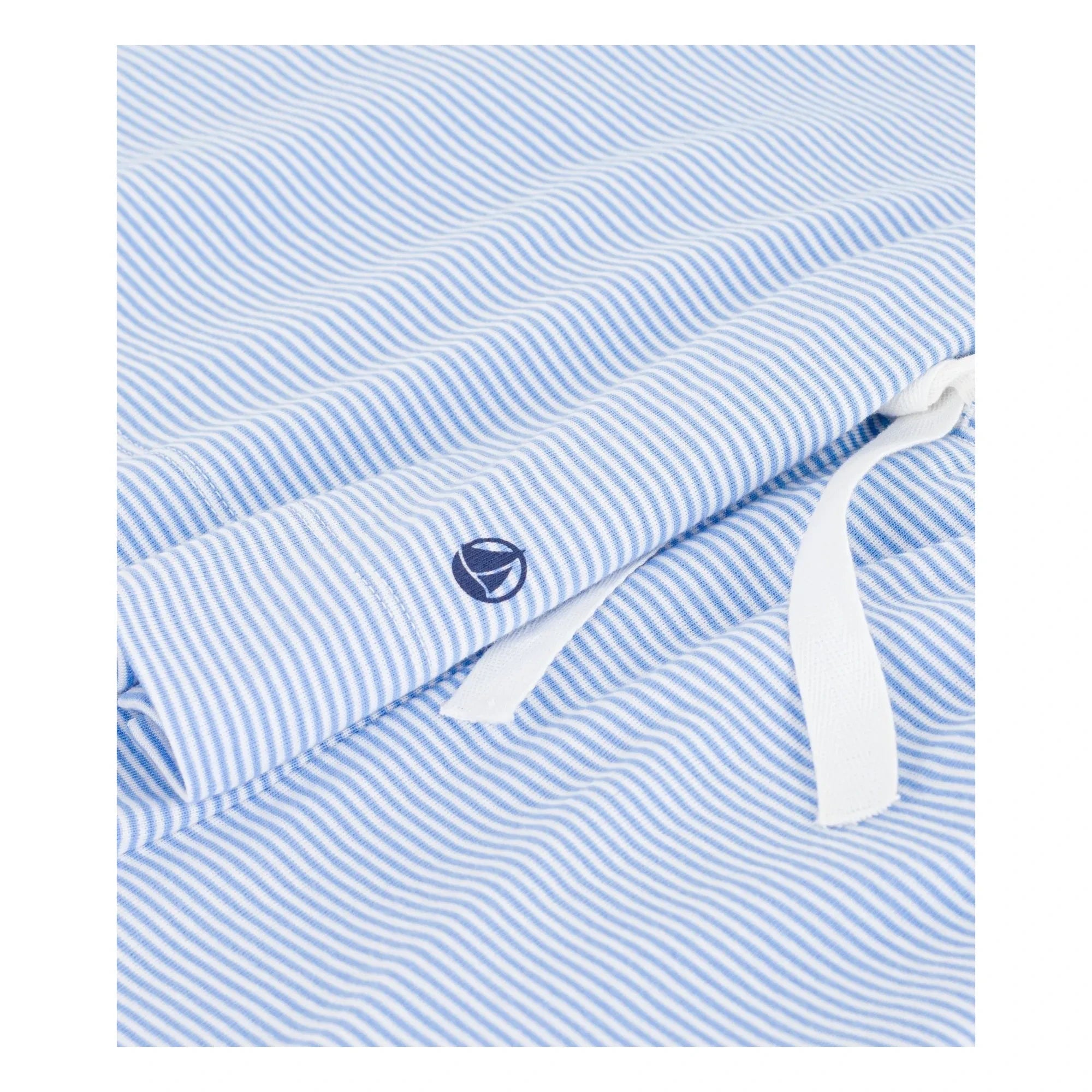 Petit Bateau - Organic Cotton Striped Pajama Shorts | Blue