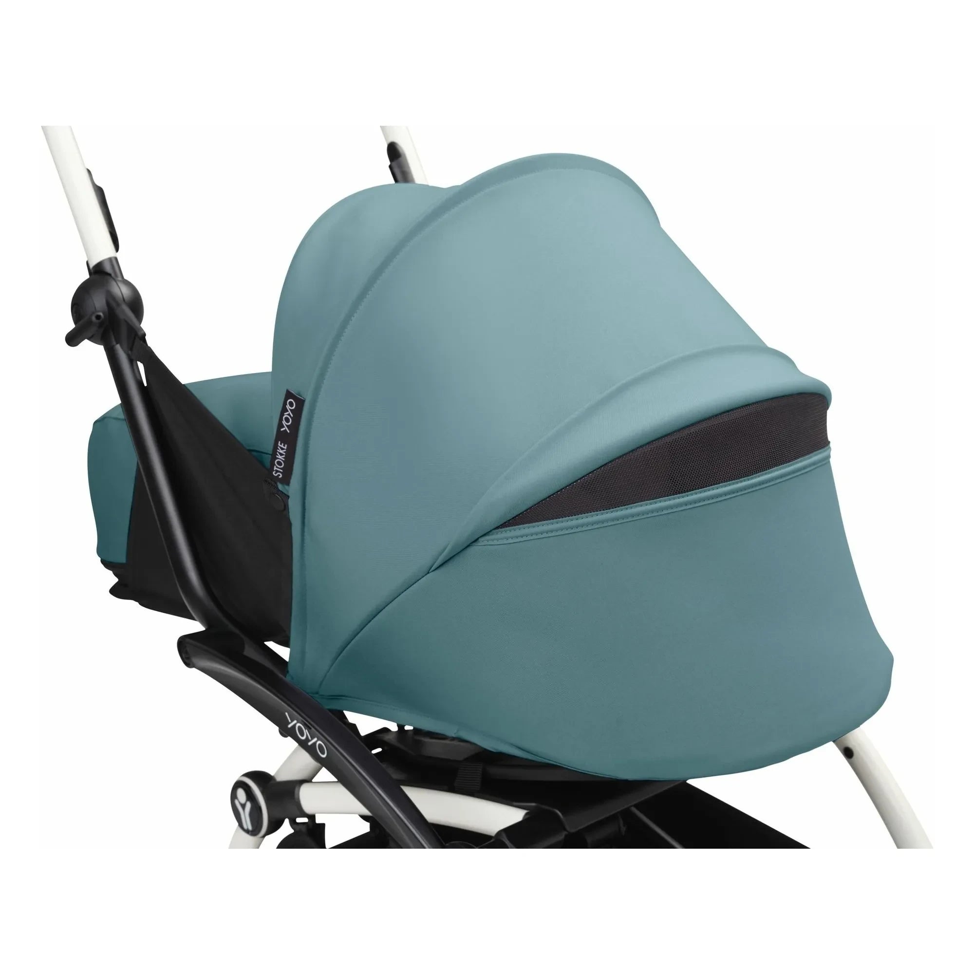 Stokke® - YOYO³ 0+ newborn baby stroller White frame | Aqua