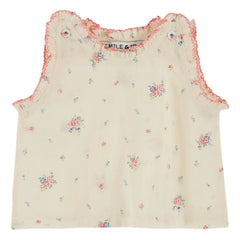 Emile et Ida - Organic Cotton Flower Top | Cream