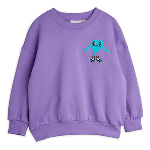Mini Rodini - Sweat Heart Organik Pamuk | Mor