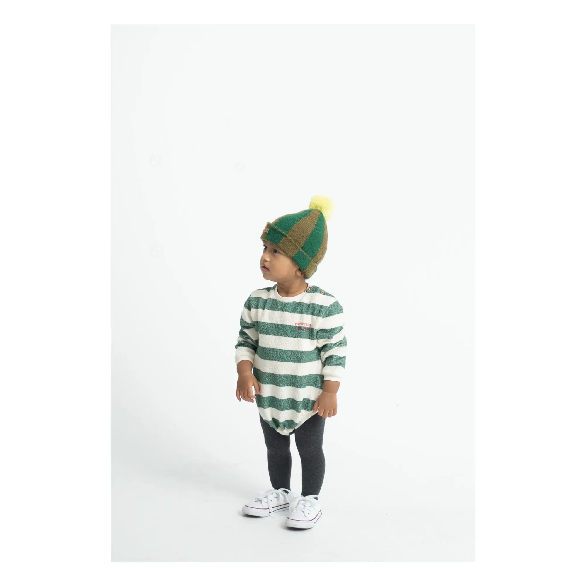 Piupiuchick - Striped romper Piupiuchick Organic Cotton Terry Fabric | Ecru