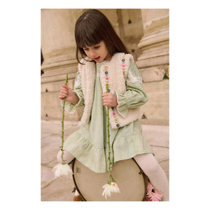 Louise Misha - Laureline organic cotton dress | Almond Green
