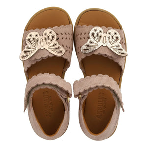 Angulus - Butterfly Suede Sandals | Powder Pink