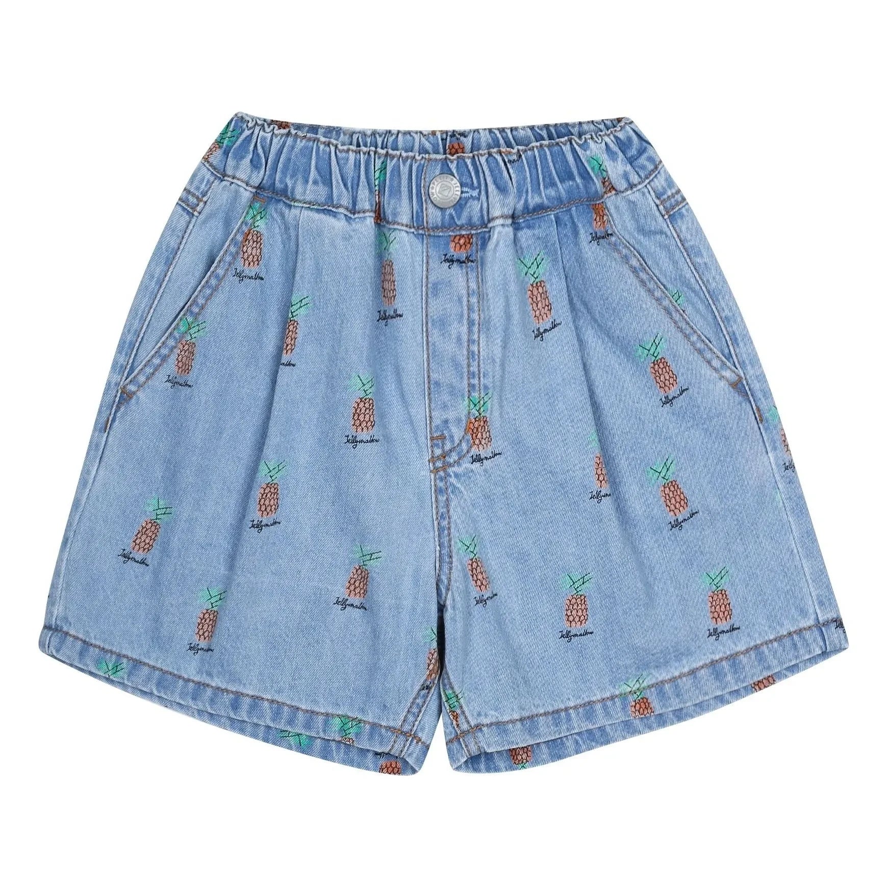Jelly Mallow - Denim Pineapple Shorts | Blue