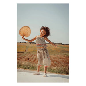 THE LiTTLE POETS - Amália Nature embroidered skirt | Khaki brown