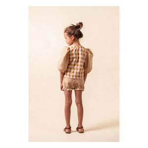 birinit - Organic cotton Vichy shorts | Caramel