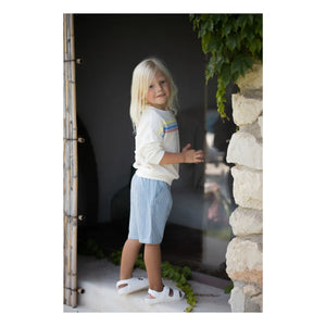 1+ in the family - Santanyi Striped Towel Sweatshirt | White