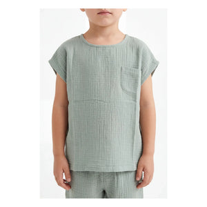 THE LiTTLE POETS - Natalia organic cotton T-shirt | Almond green