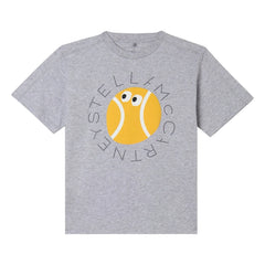 Stella McCartney Kids - Stella Tennis Organic Cotton T-Shirt | Heather Grey