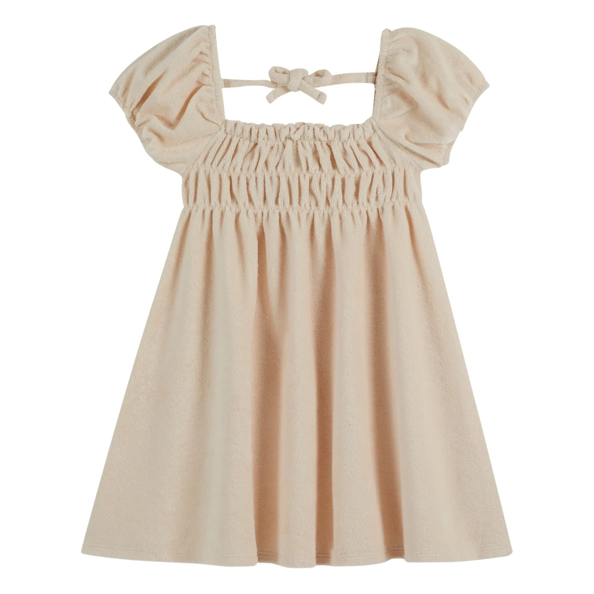 Emile et Ida - Terry Gathered Dress | Ecru