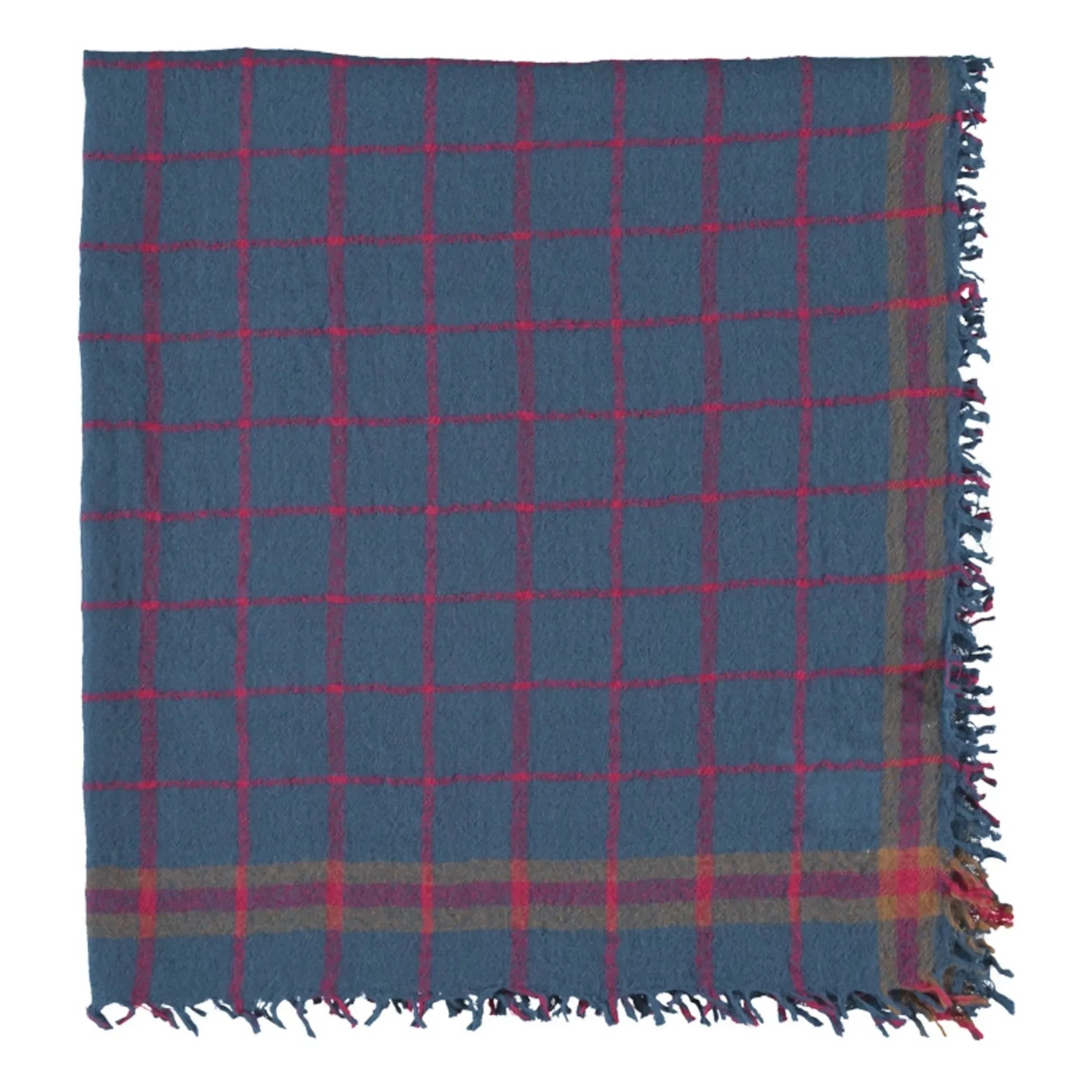 Piupiuchick - Blue Checked Wool Scarf