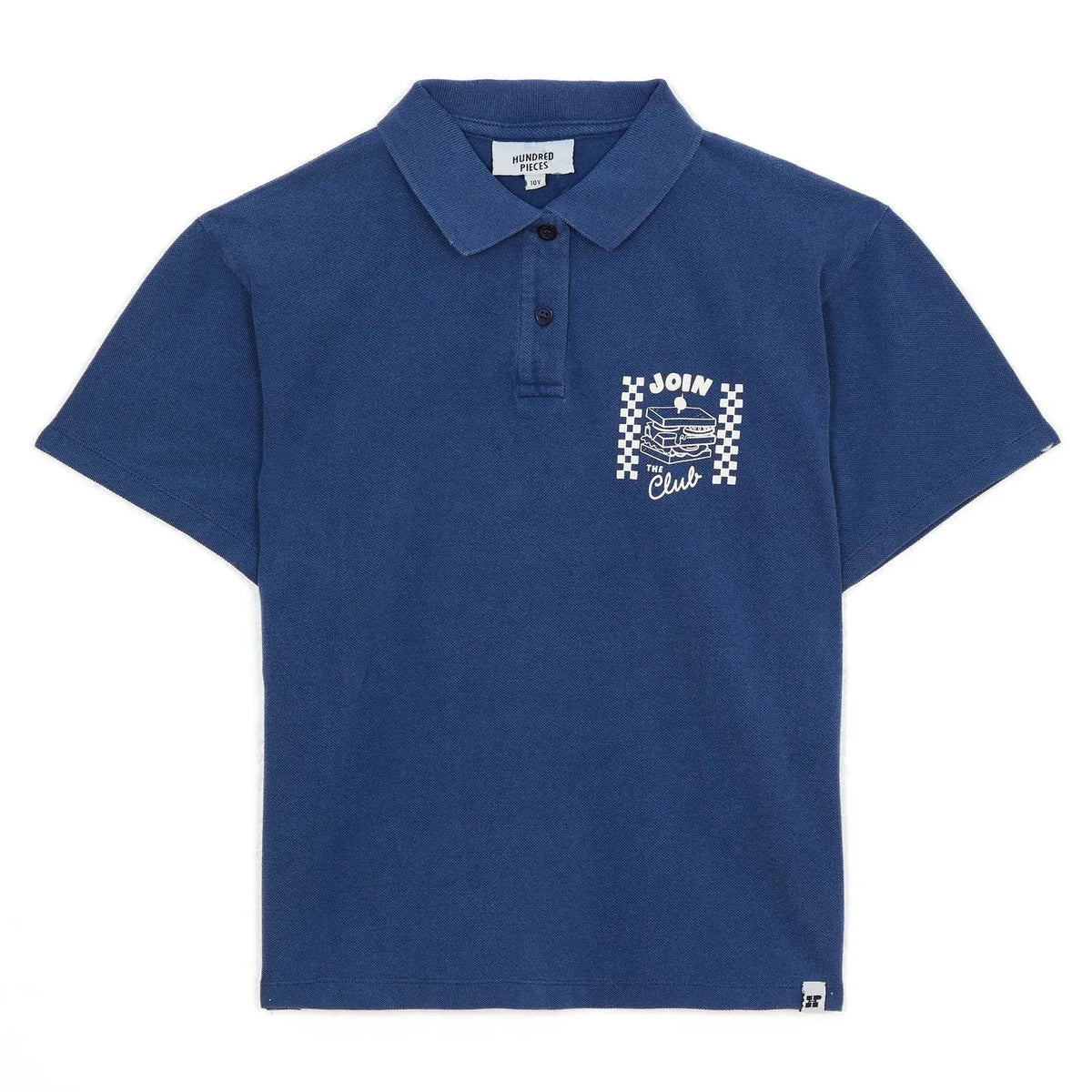 Hundred Pieces - Ozzie Club Sandwich Organic Cotton Polo T-Shirt | Night blue