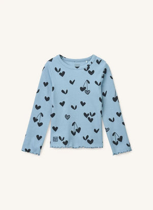 Liewood - Nieve Textured Heart T-Shirt Organic Cotton | Blue