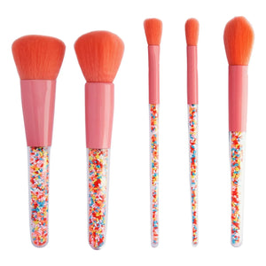 Oh Flossy - Sprinkle Makeup Brush Set - 5 Pieces | Pink