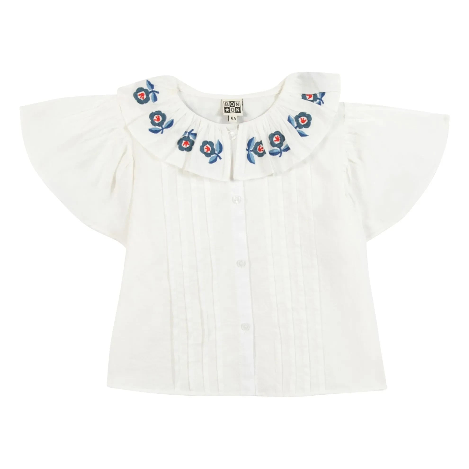 Bonton - Nancy Embroidered Collar Blouse | Ecru