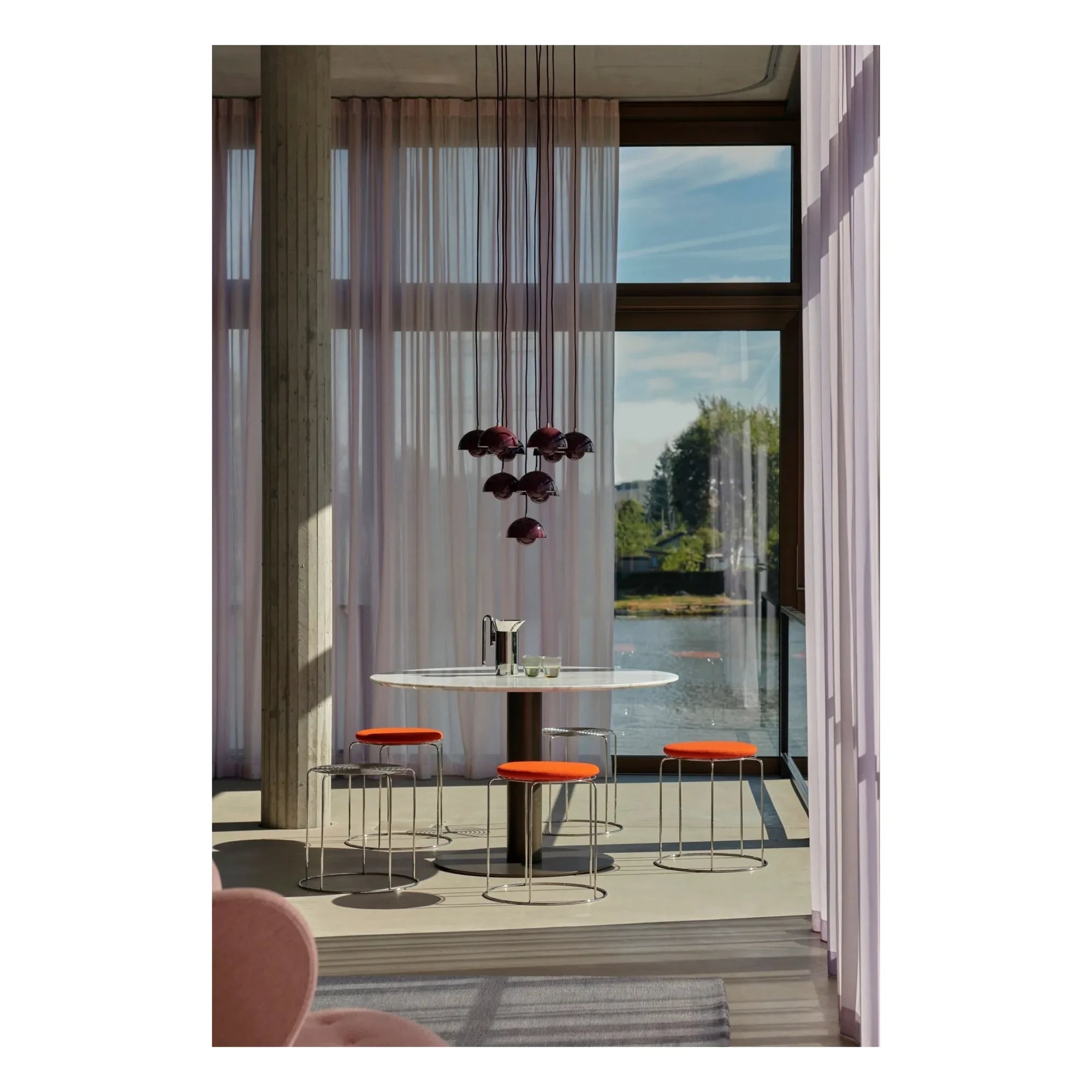 & Tradition - Verner Panton VP11 Wire Stool Seat | Red Poppy