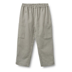 Wheat - Kalloa Striped Organic Cotton Trousers | Gray