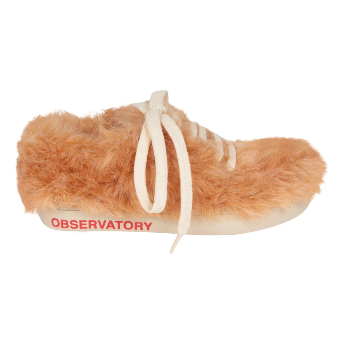 The Animals Observatory - Bunny Faux Fur Lace-Up Sneakers | Tan