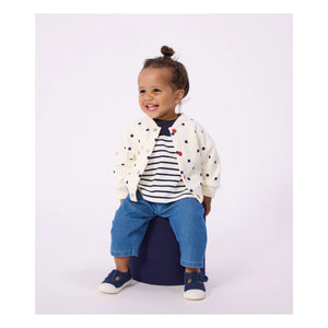 Petit Bateau - Quilted Dot Jacket | Ecru