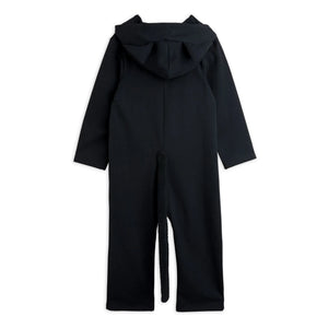 Mini Rodini - Organic Cotton Cat Onesie | Black