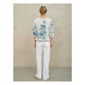 M.A.B.E. - Ori Embroidered Cotton Jacket | Blue