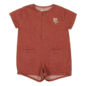Loir - Arsene Denim Romper | Terracotta