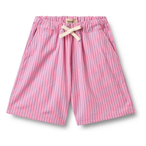 Wheat - Coral Striped Organic Cotton Bermuda Shorts | Pink