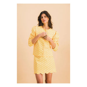 Elise Chalmin - Brown Cotton Skirt | Yellow