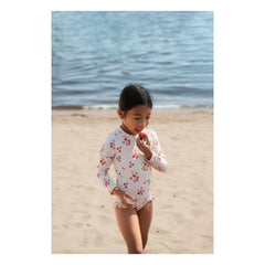 Petit Lem - Long Sleeve Swimsuit Strawberries Recycled Fibers | Pink