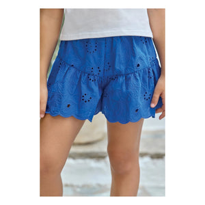 Tartine et Chocolat - Embroidered Flower Shorts | Royal Blue