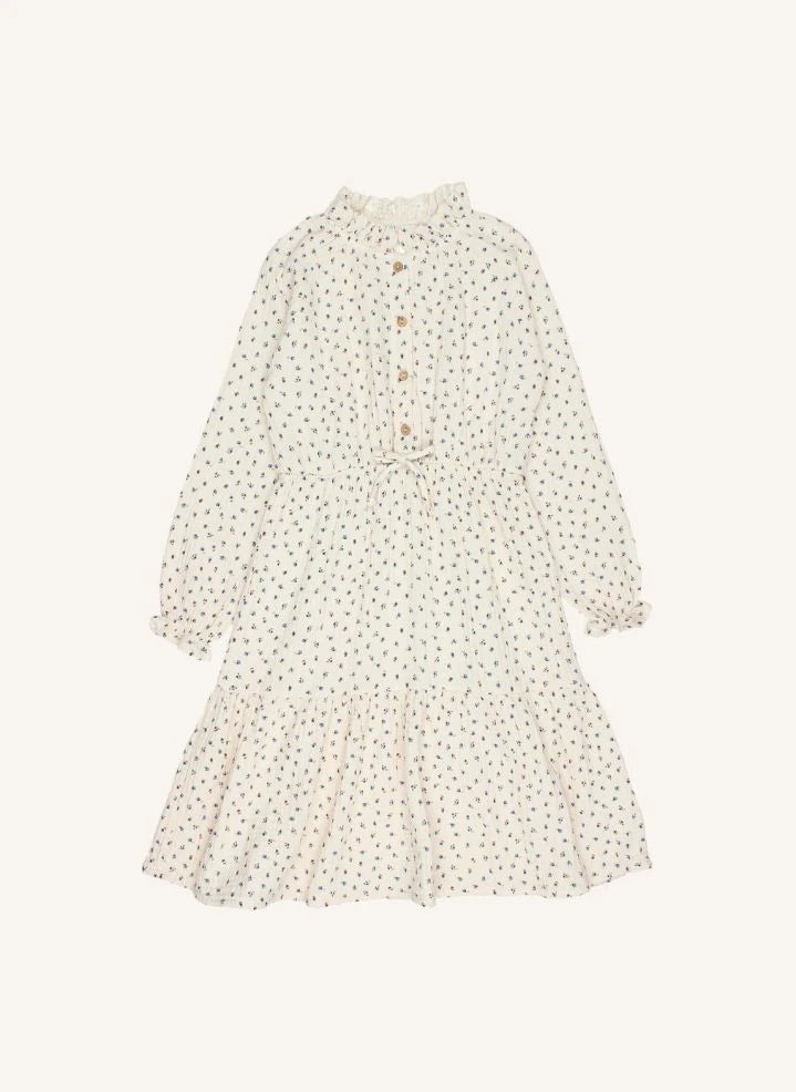 Búho - Organic cotton muslin ruffled dress | Ivory