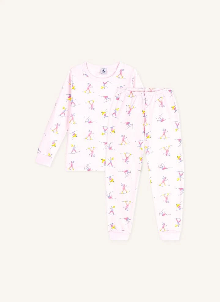 Petit Bateau - Cotton Pajamas Skiers | Pink
