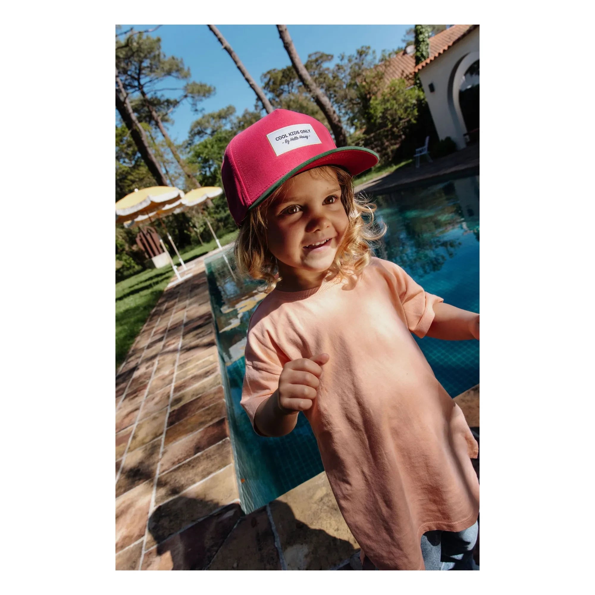 Hello Hossy - Organic Cotton Mini Curved Brim Hat | Fuchsia