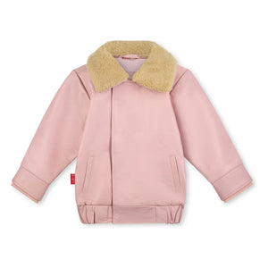Fille Garçon - Hold Ya Horses Leather Sherpa Collar Jacket | Dust Pink