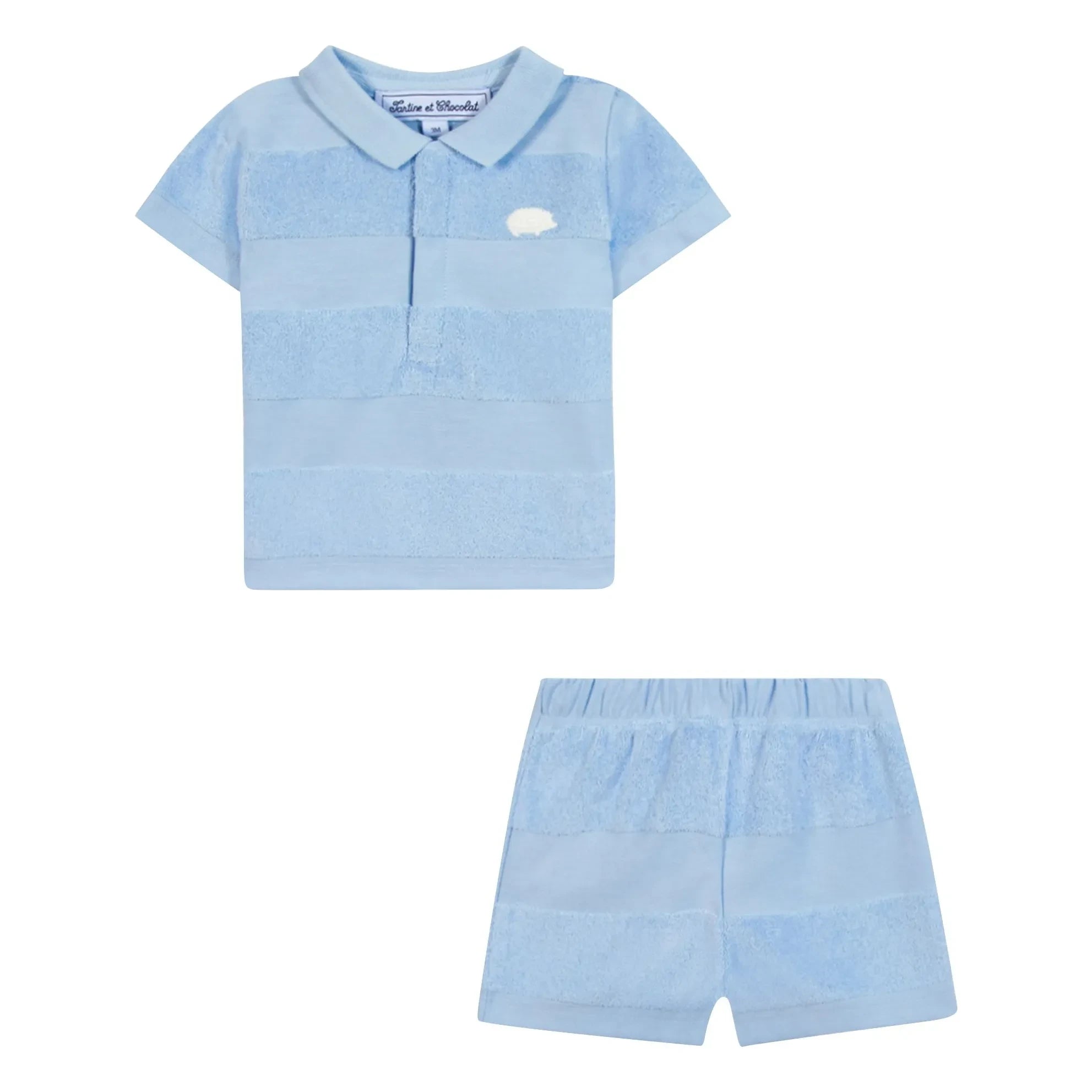 Tartine et Chocolat - Polo Shorts and Towel Set | Light Blue