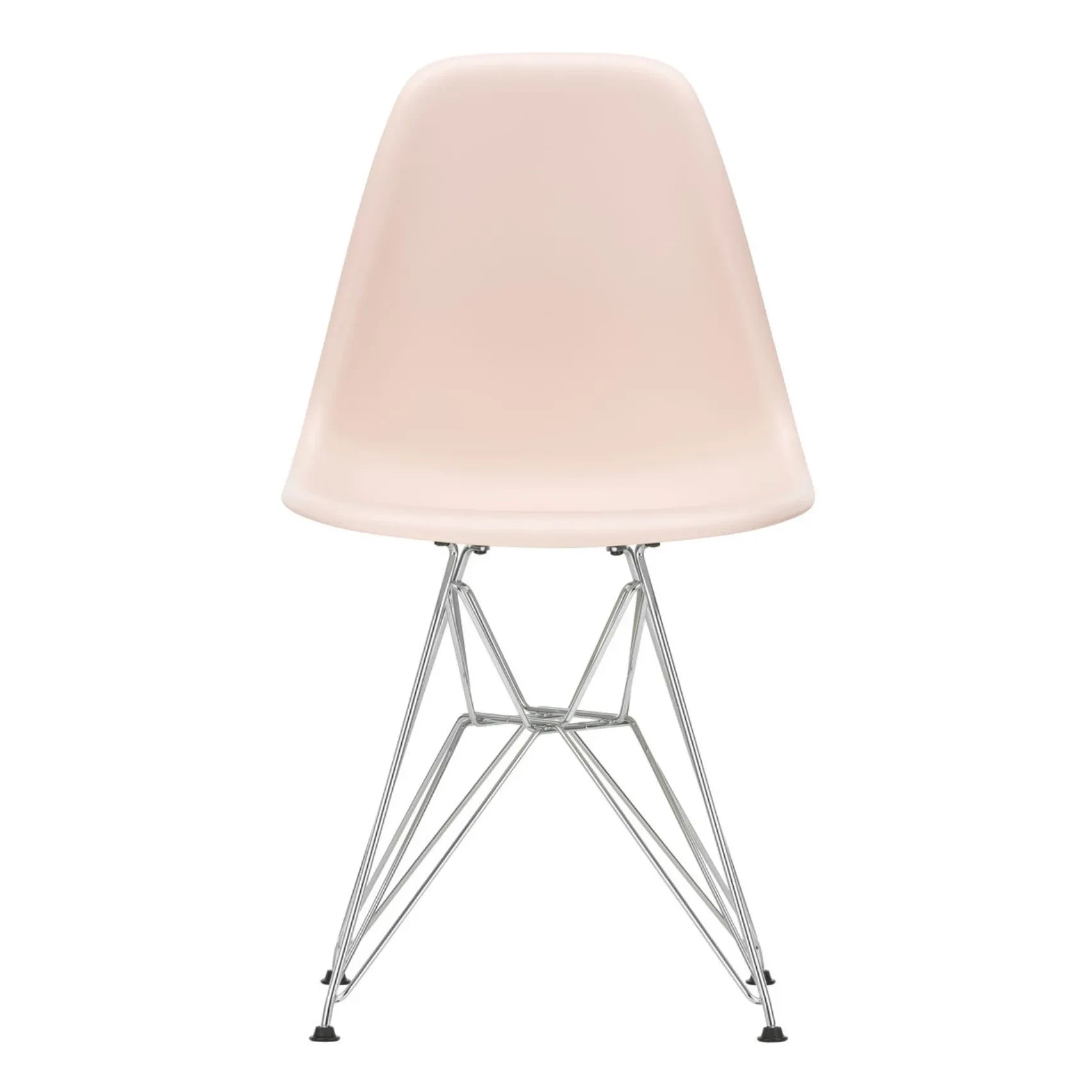 Vitra - DSR Plastic Chair - Chrome Frame - Charles & Ray Eames | Soft Pink