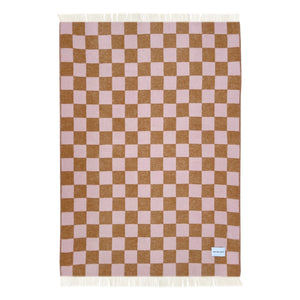 Maison Deux - Damier Wool Blanket | Terracotta
