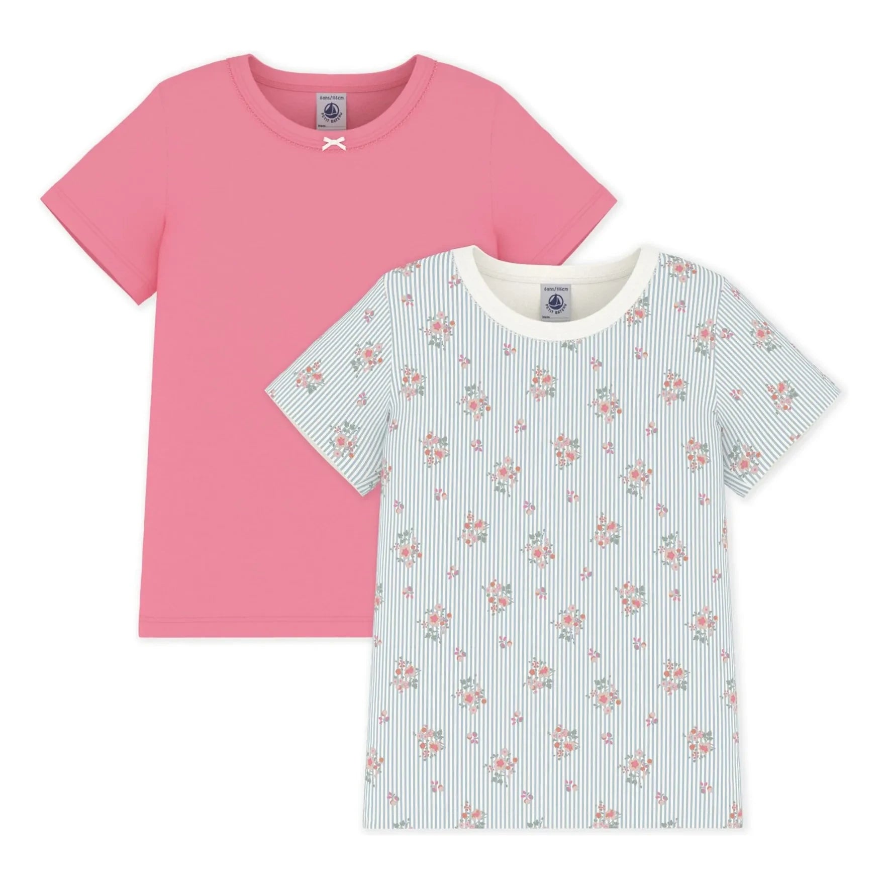 Petit Bateau - Batch 2 Floral Pattern T-Shirts | Pink