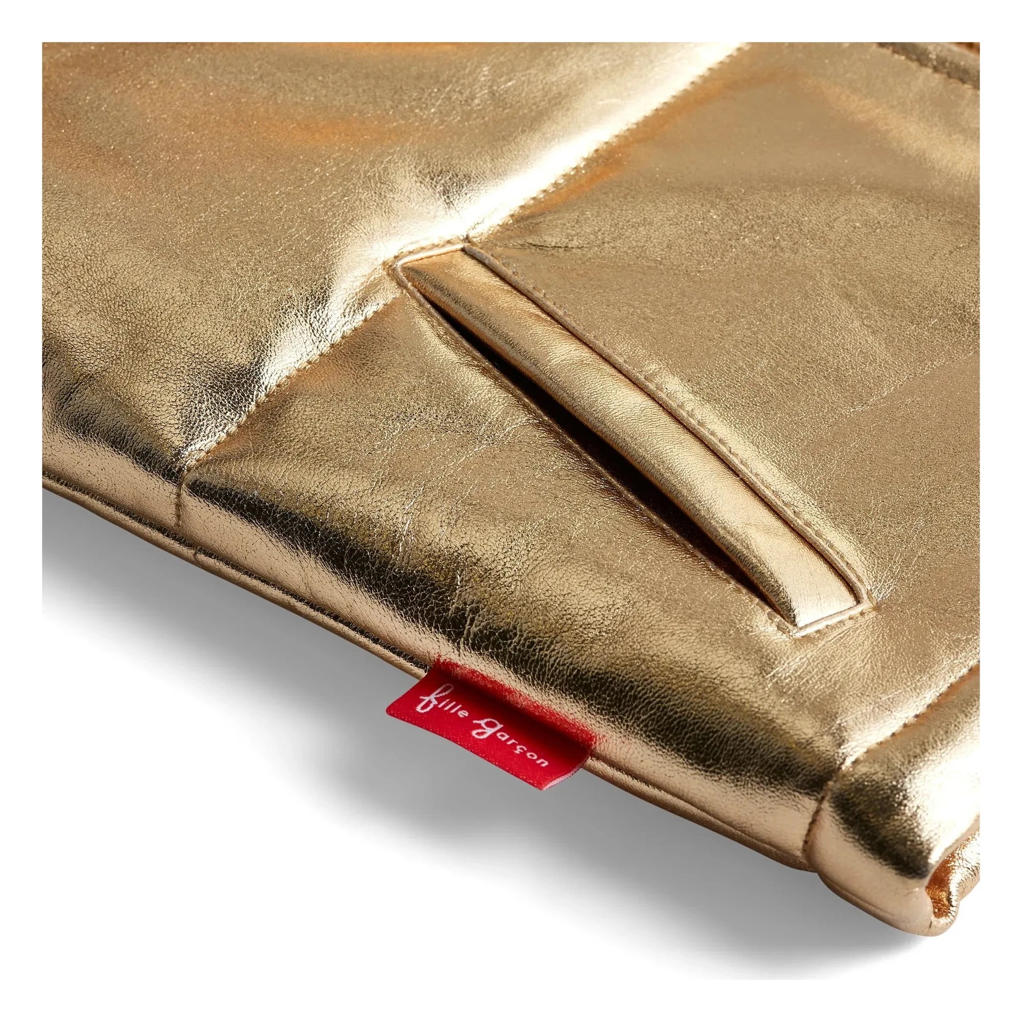 Fille Garçon - Metallic Sherpa Collar Sleeveless Jacket | Gold