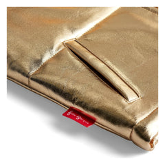 Fille Garçon - Metallic Sherpa Collar Sleeveless Jacket | Gold