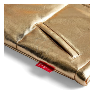Fille Garçon - Metallic Sherpa Collar Sleeveless Jacket | Gold