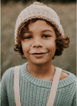 Yuki - Organik Pamuk Örme Bere | Bej