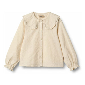 Wheat - Flora Blouse with Claudine Collar Organic Cotton | Beige