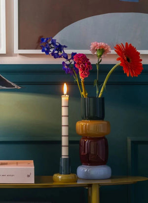 Present Time - Firenze Glass Candle Holders - Set of 2 | Lagoon Blue